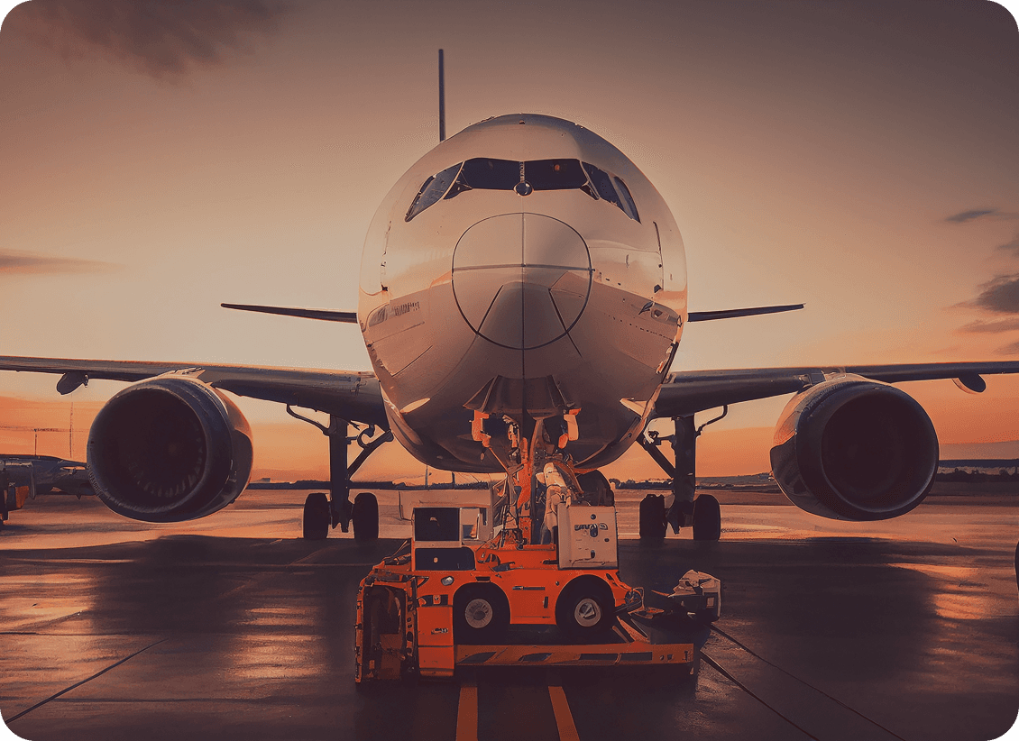 Airplane on runway representing air freight service